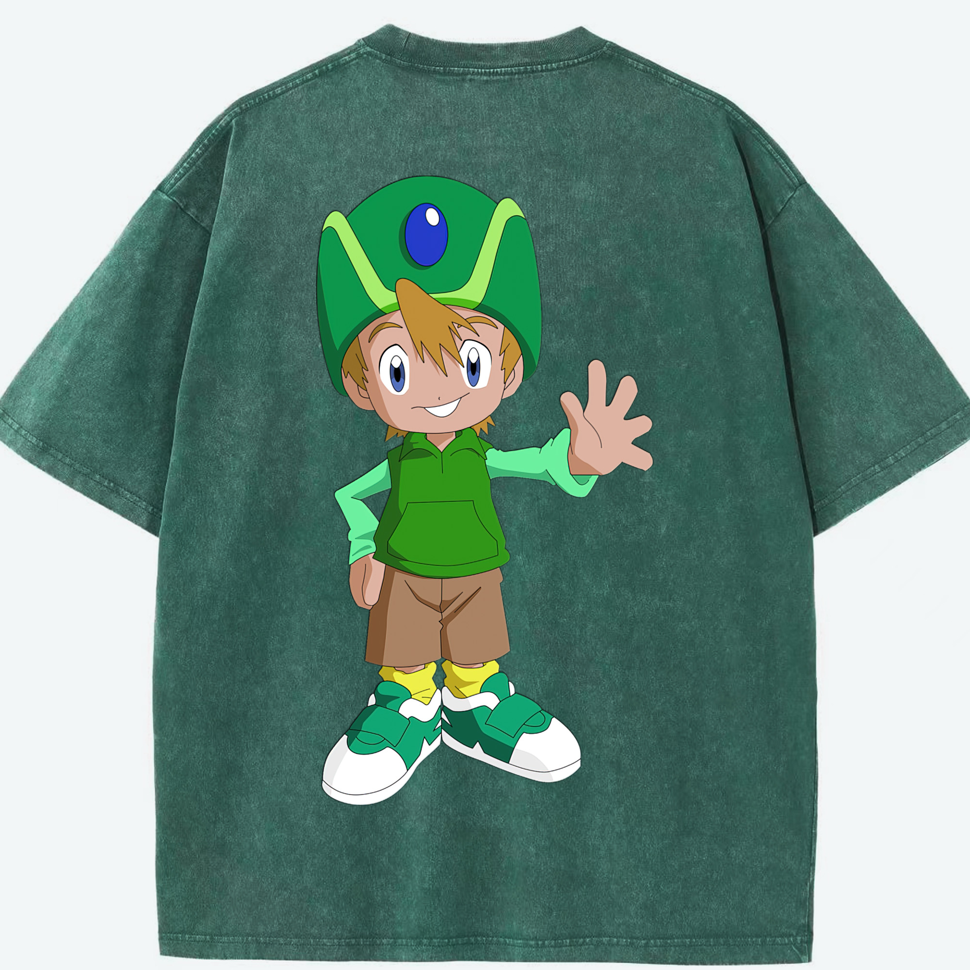 （画像用） Digimon デジタルモンスター/デジモン 綿100% ヴィンテージ風 半袖Tシャツ（背面プリント）